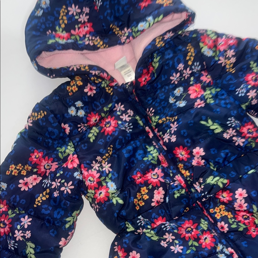 Little Me Navy Floral Jacket - Picture 4 of 10